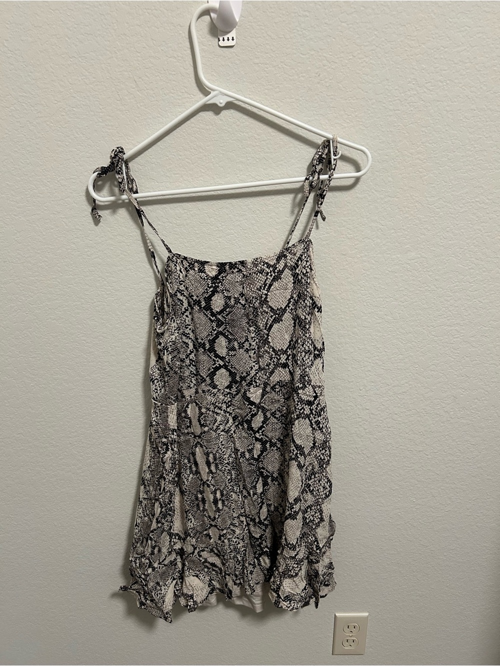 Express Snake-Print Tie-Strap Mini Dress